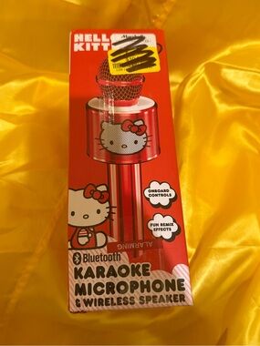 Hello Kitty Red Bluetooth Karaoke Microphone & Wireless Speaker-NEW in box!